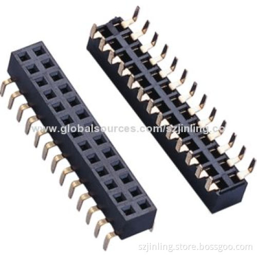 Bottom entry 2.54mm female header, smt dual row height 4.5mm